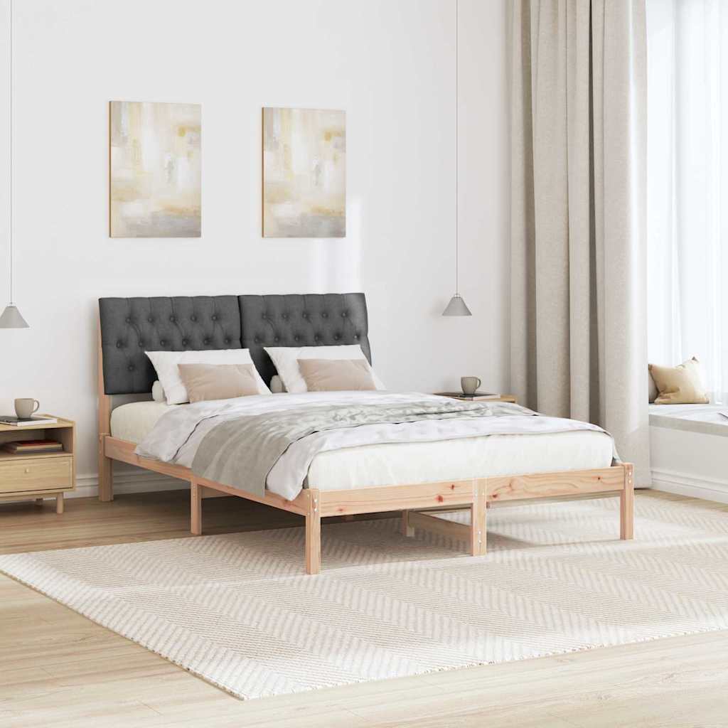 Bettgestell mit gepolstertem Kopfteil Braun 135 x 190 cm
