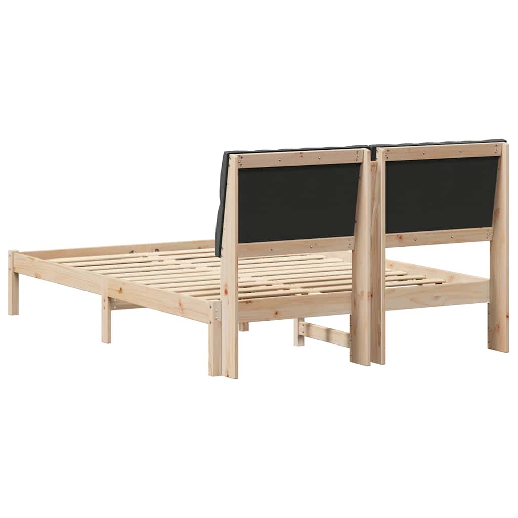 Bettgestell mit gepolstertem Kopfteil Braun 135 x 190 cm