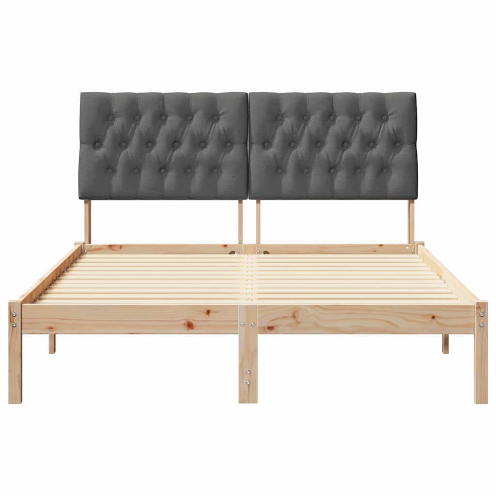 Bettgestell mit gepolstertem Kopfteil Braun 135 x 190 cm