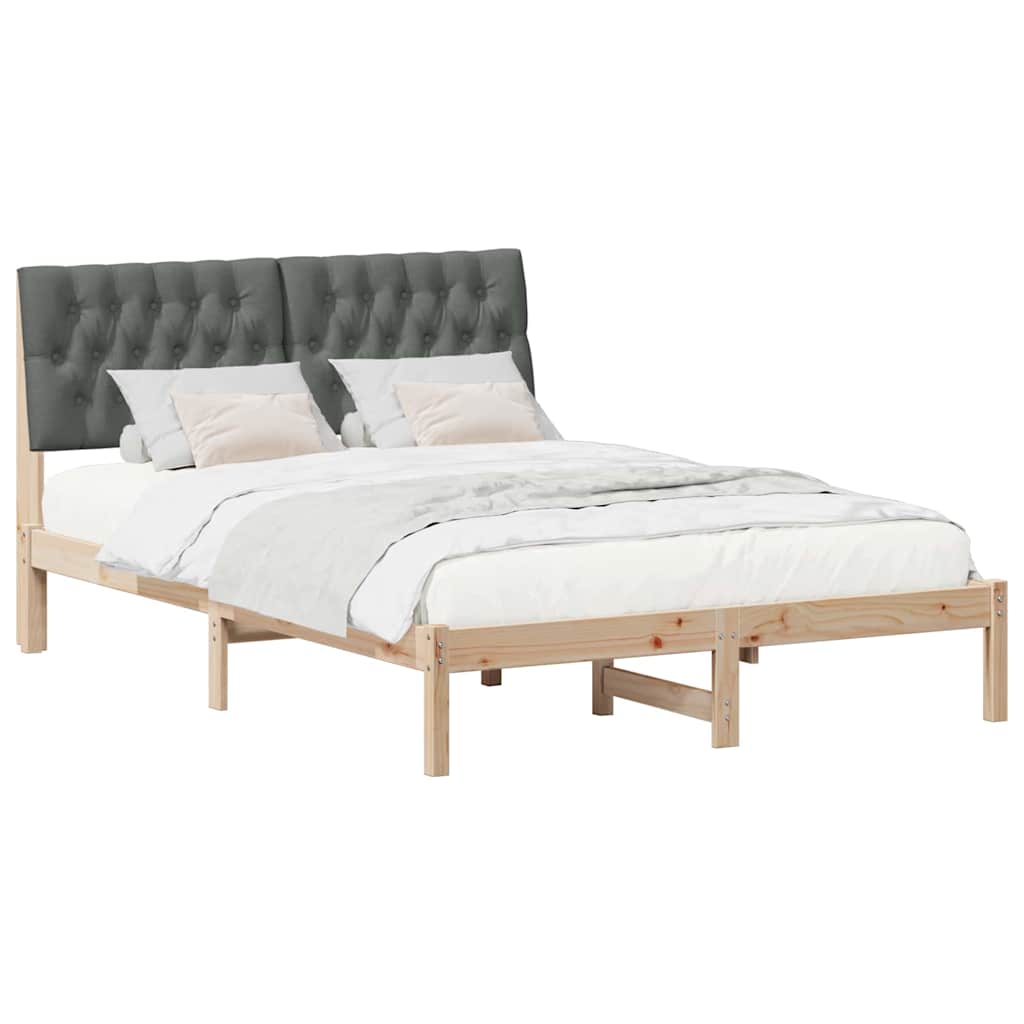 Bettgestell mit gepolstertem Kopfteil Braun 135 x 190 cm