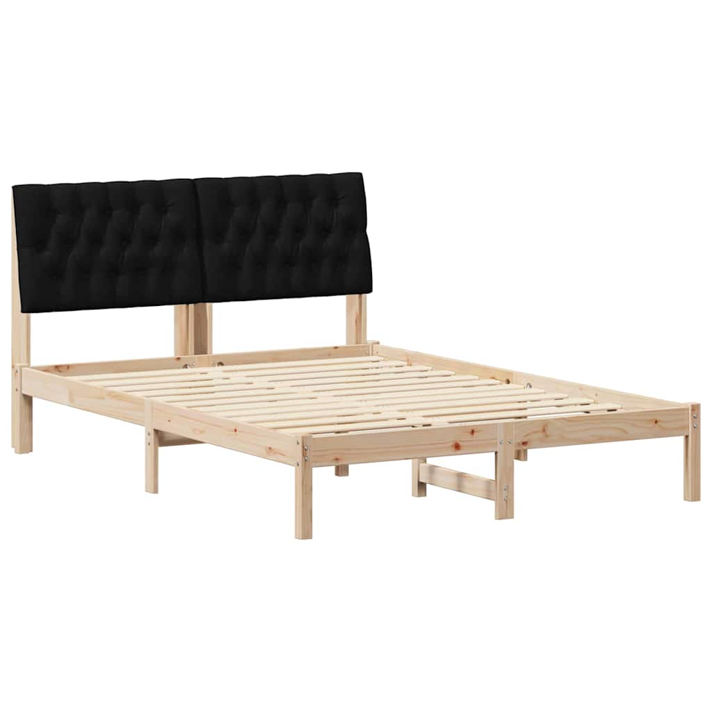 Bettgestell mit gepolstertem Kopfteil Braun 135 x 190 cm
