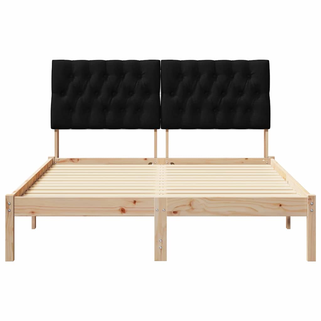 Bettgestell mit gepolstertem Kopfteil Braun 135 x 190 cm