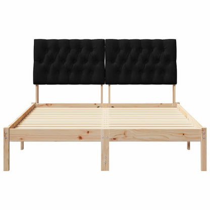 Bettgestell mit gepolstertem Kopfteil Braun 135 x 190 cm