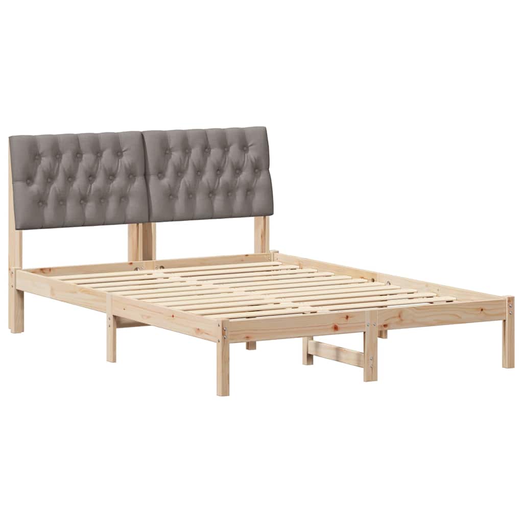 Bettgestell mit gepolstertem Kopfteil Braun 135 x 190 cm
