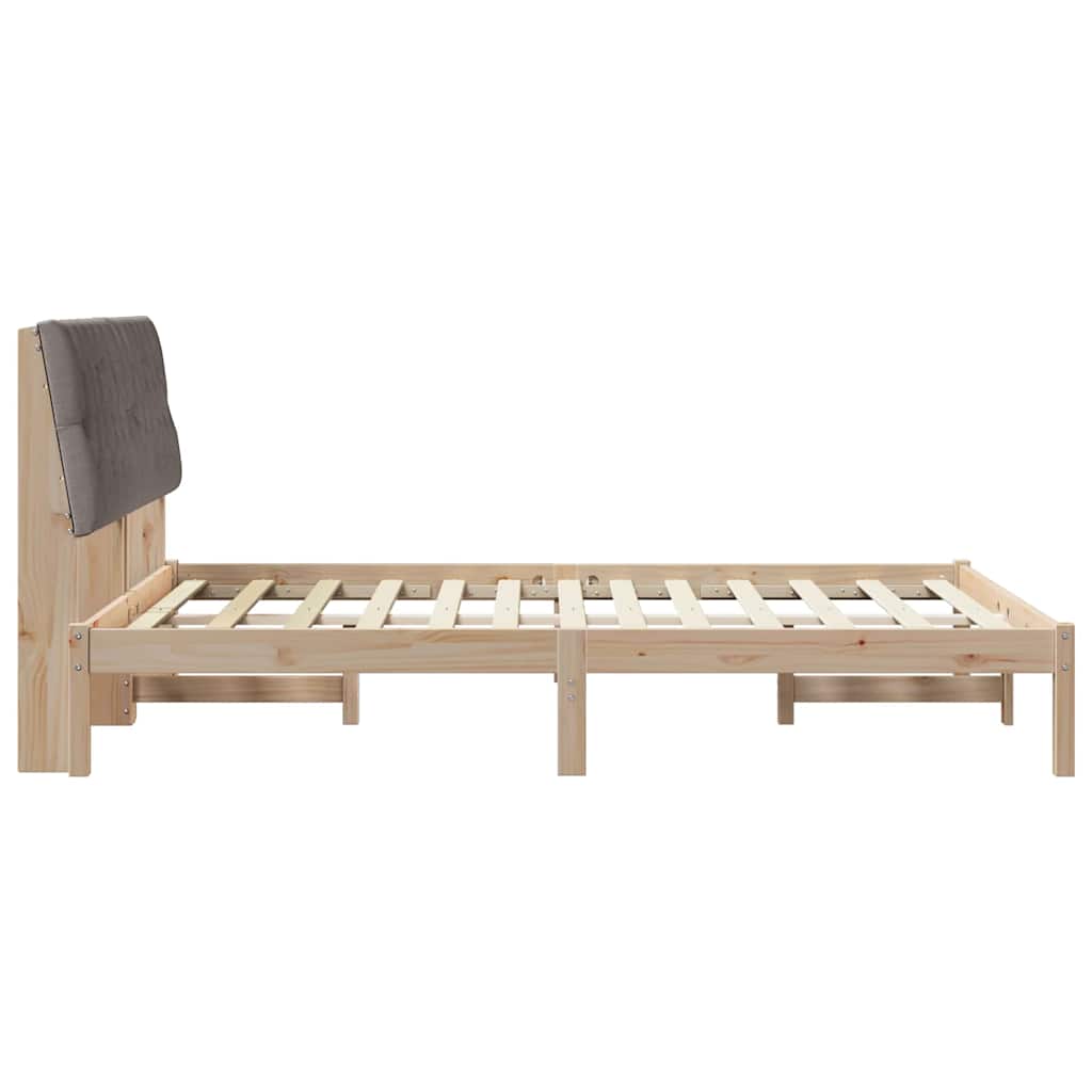 Bettgestell mit gepolstertem Kopfteil Braun 135 x 190 cm