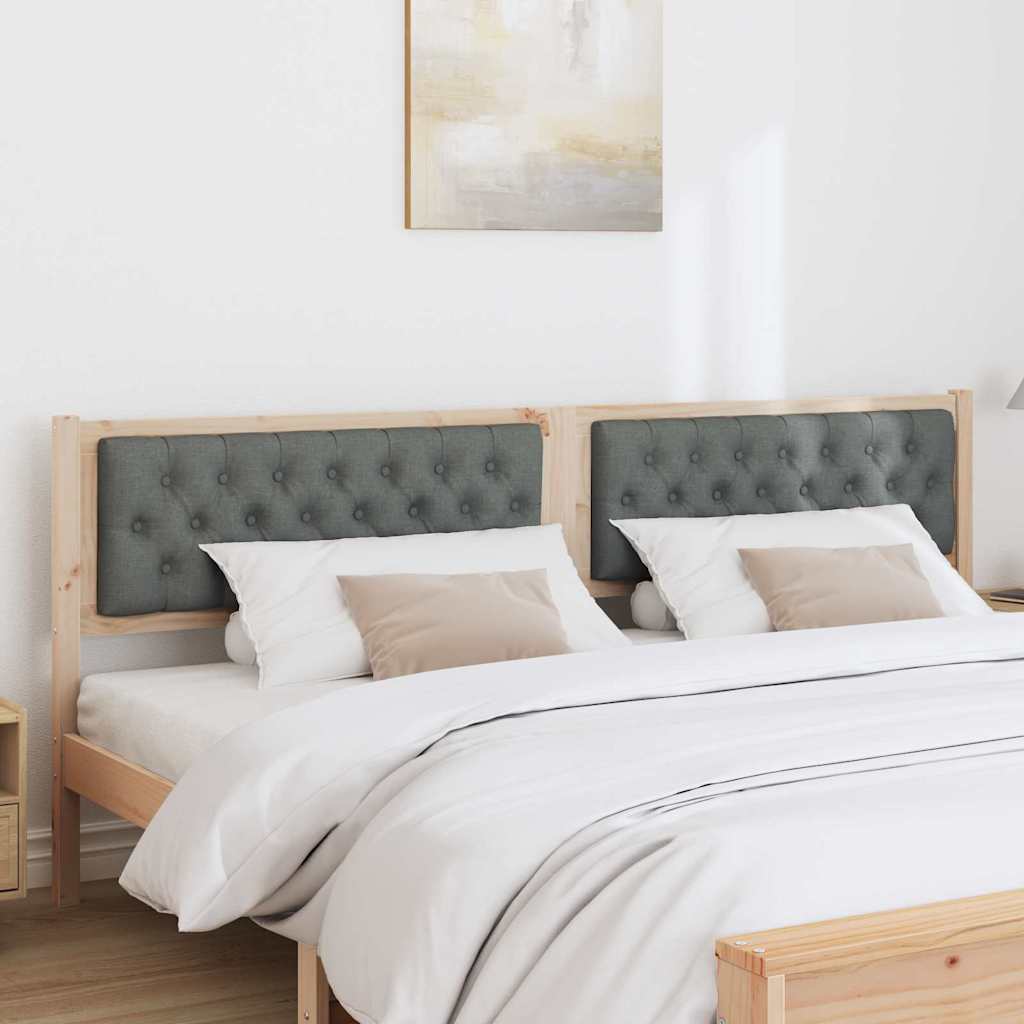 Kopfteil Braun und Dunkelgrau 200 cm Massivholz Kiefer