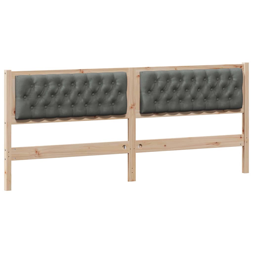 Kopfteil Braun und Dunkelgrau 200 cm Massivholz Kiefer