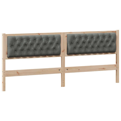 Kopfteil Braun und Dunkelgrau 200 cm Massivholz Kiefer