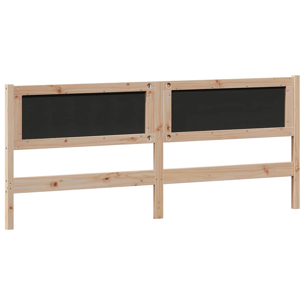 Kopfteil Braun und Dunkelgrau 200 cm Massivholz Kiefer