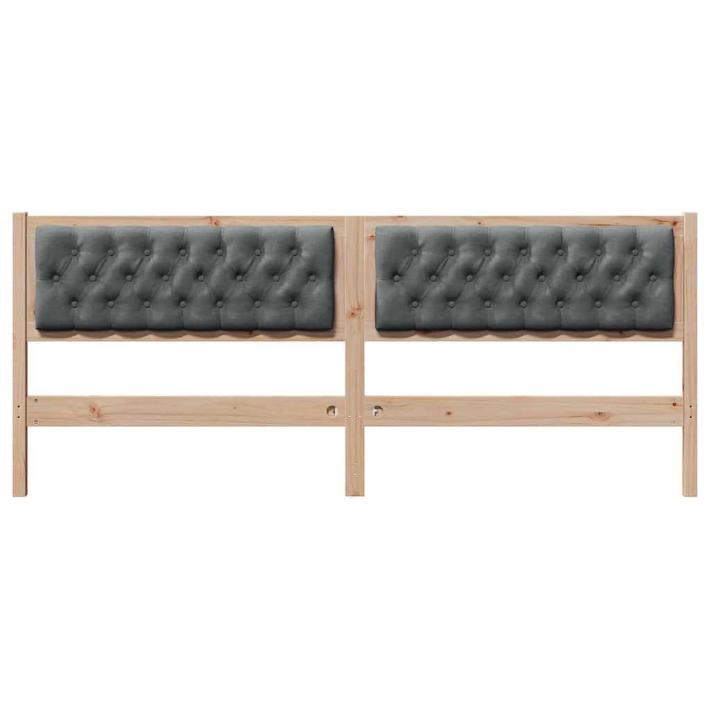 Kopfteil Braun und Dunkelgrau 200 cm Massivholz Kiefer