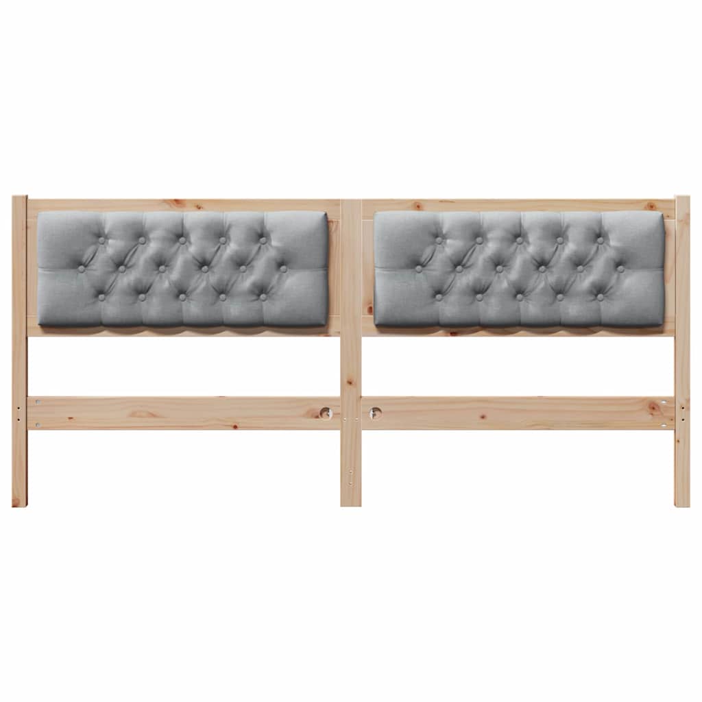Kopfteil Sonstiges Braun und hellgrau 180 cm Massivholz Kiefer