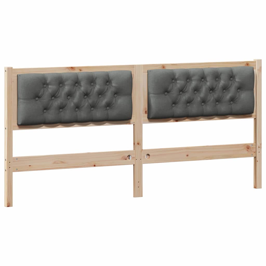 Kopfteil Braun und Dunkelgrau 180 cm Massivholz Kiefer