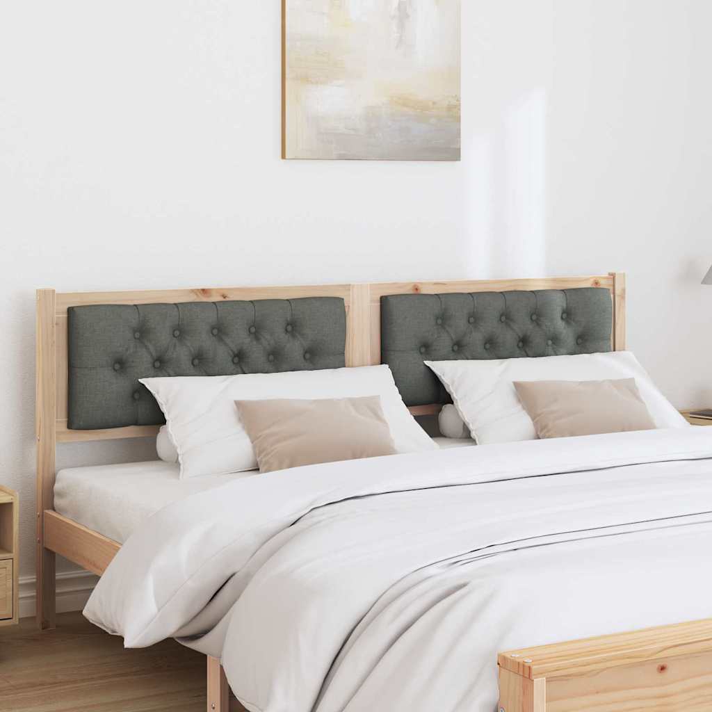 Kopfteil Braun und Dunkelgrau 160 cm Massivholz Kiefer