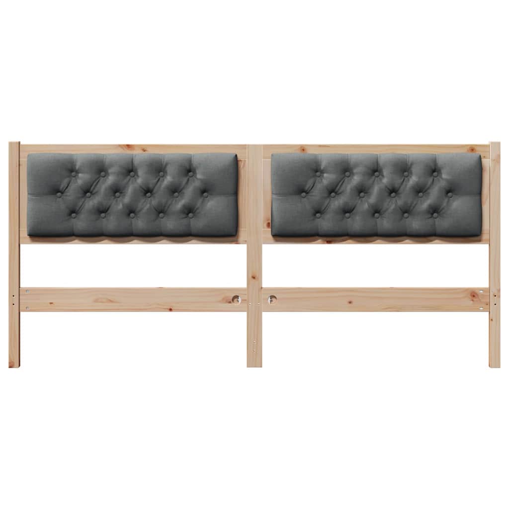 Kopfteil Braun und Dunkelgrau 160 cm Massivholz Kiefer