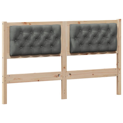 Kopfteil Braun und Dunkelgrau 150 cm Massivholz Kiefer