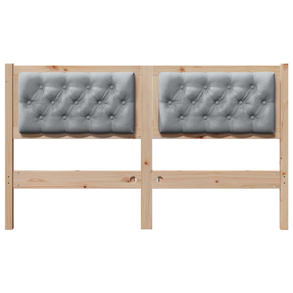 Kopfteil Sonstiges Braun und hellgrau 140 cm Massivholz Kiefer