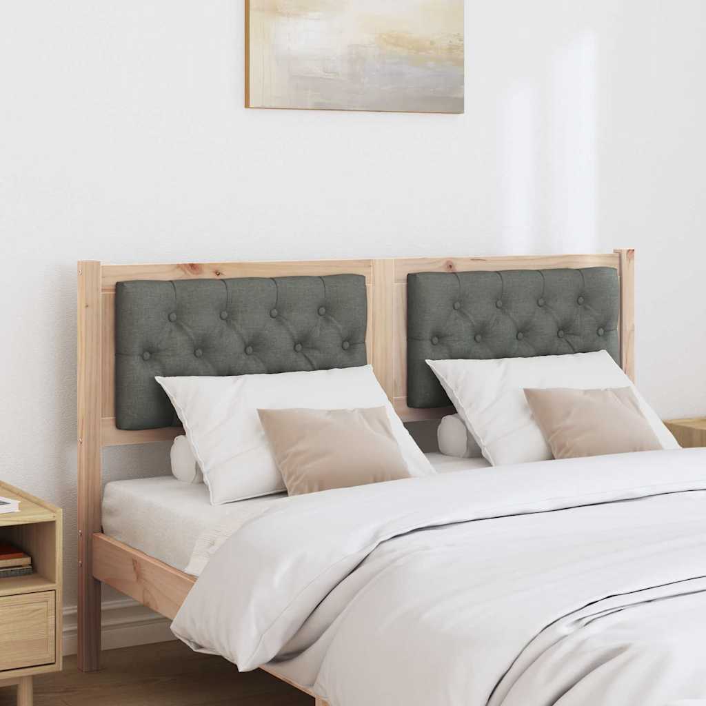 Kopfteil Braun und Dunkelgrau 140 cm Massivholz Kiefer