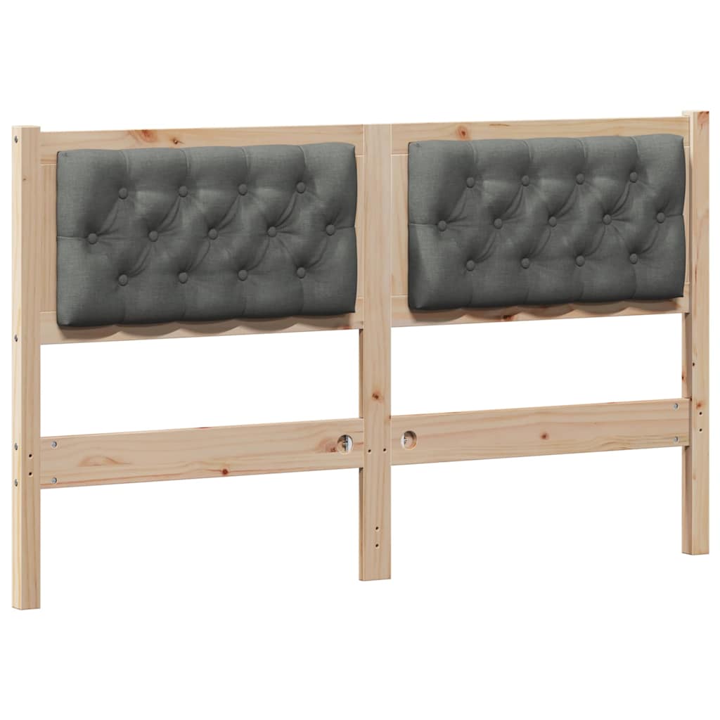 Kopfteil Braun und Dunkelgrau 140 cm Massivholz Kiefer