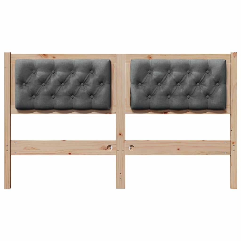 Kopfteil Braun und Dunkelgrau 140 cm Massivholz Kiefer