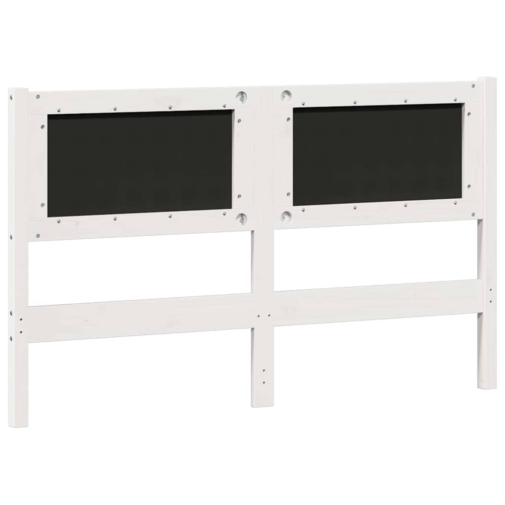 Kopfteil Sonstiges Weiß und Hellgrau 140 cm Massivholz Kiefer