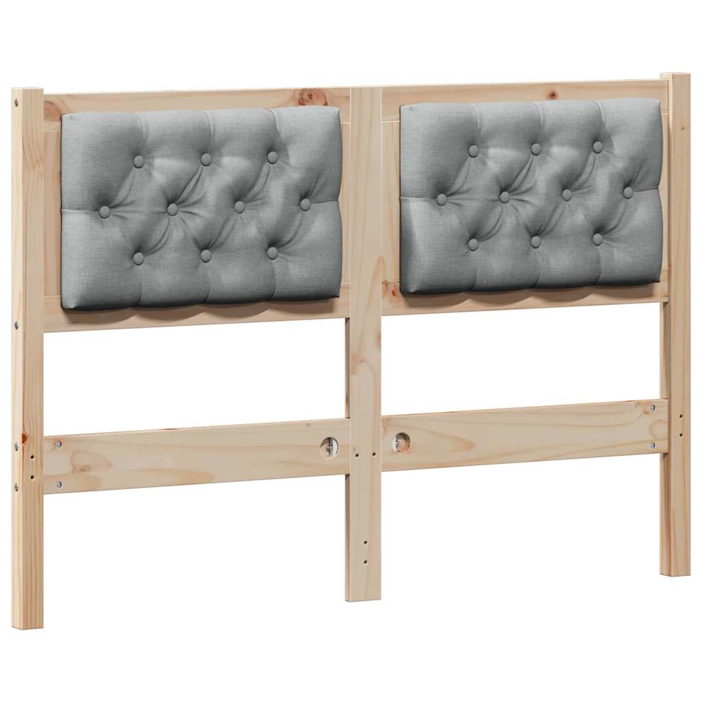 Kopfteil Sonstiges Braun und hellgrau 120 cm Massivholz Kiefer