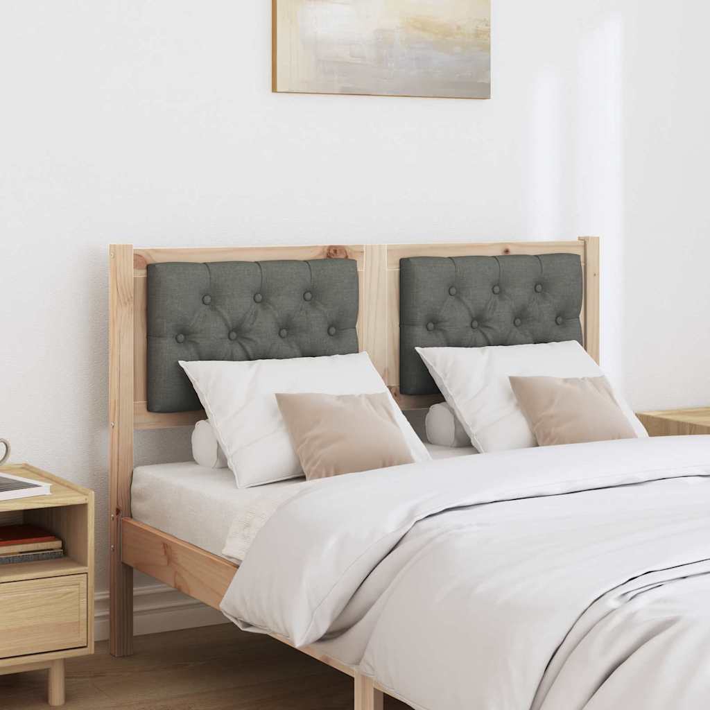 Kopfteil Braun und Dunkelgrau 120 cm Massivholz Kiefer