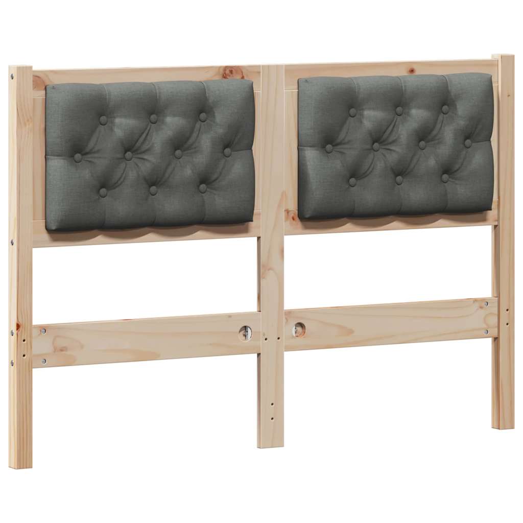 Kopfteil Braun und Dunkelgrau 120 cm Massivholz Kiefer