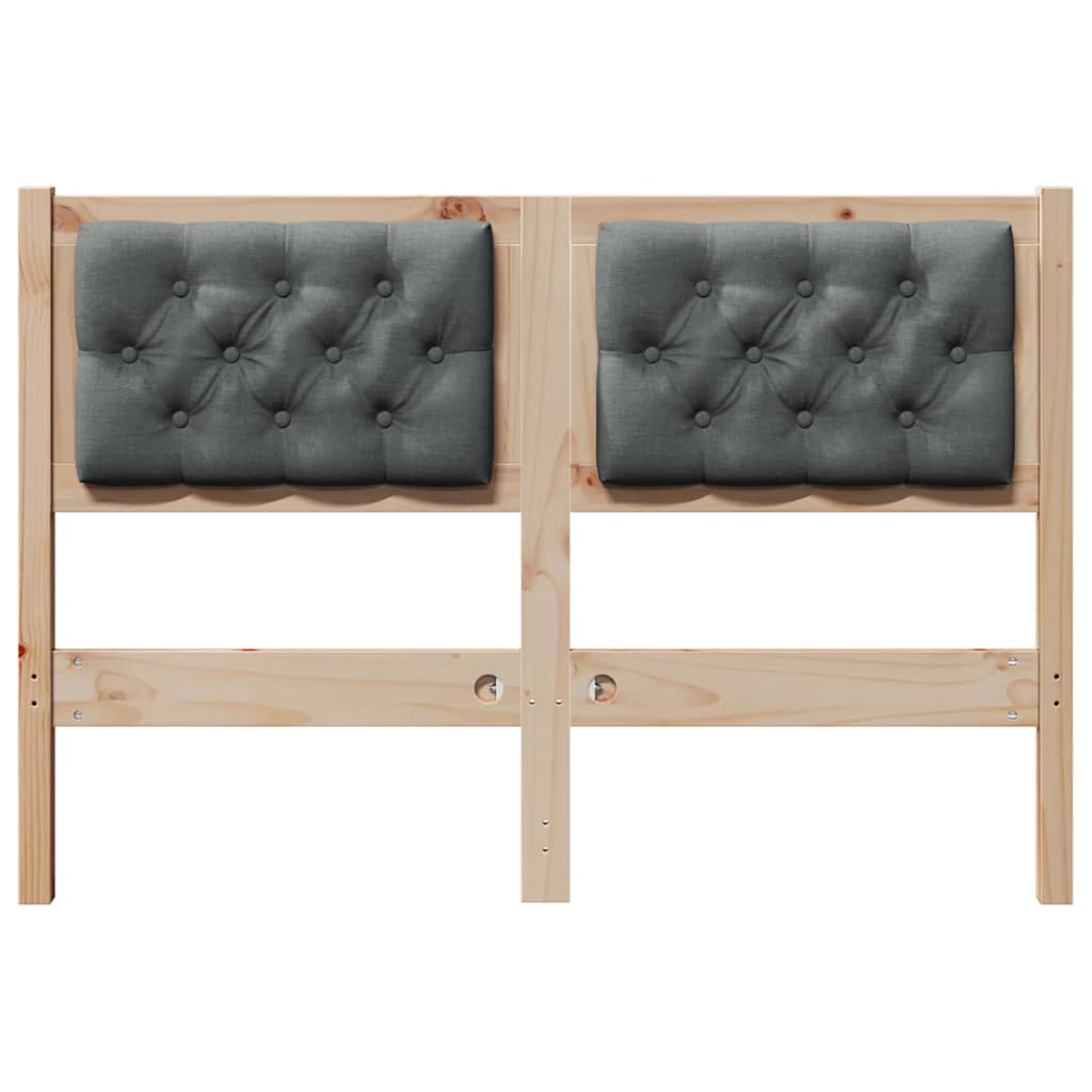 Kopfteil Braun und Dunkelgrau 120 cm Massivholz Kiefer
