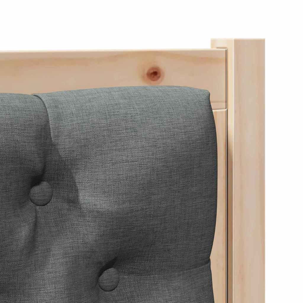 Kopfteil Braun und Dunkelgrau 100 cm Massivholz Kiefer