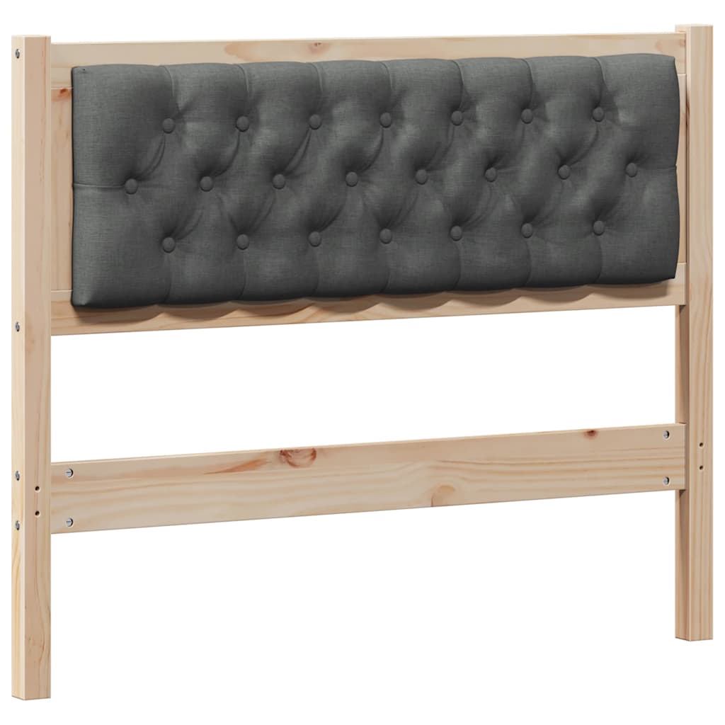 Kopfteil Braun und Dunkelgrau 100 cm Massivholz Kiefer