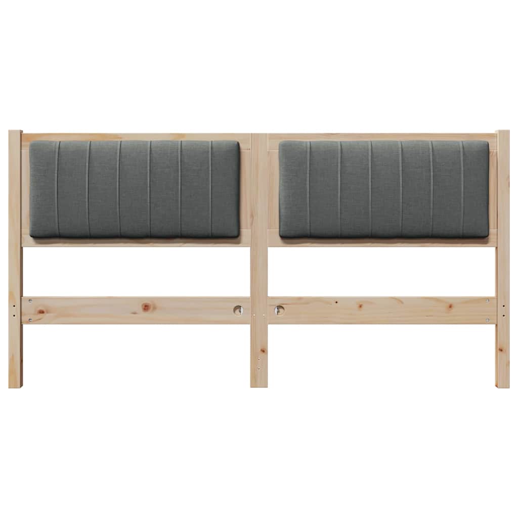 Gepolstertes Kopfteil Braun Massives Kiefernholz