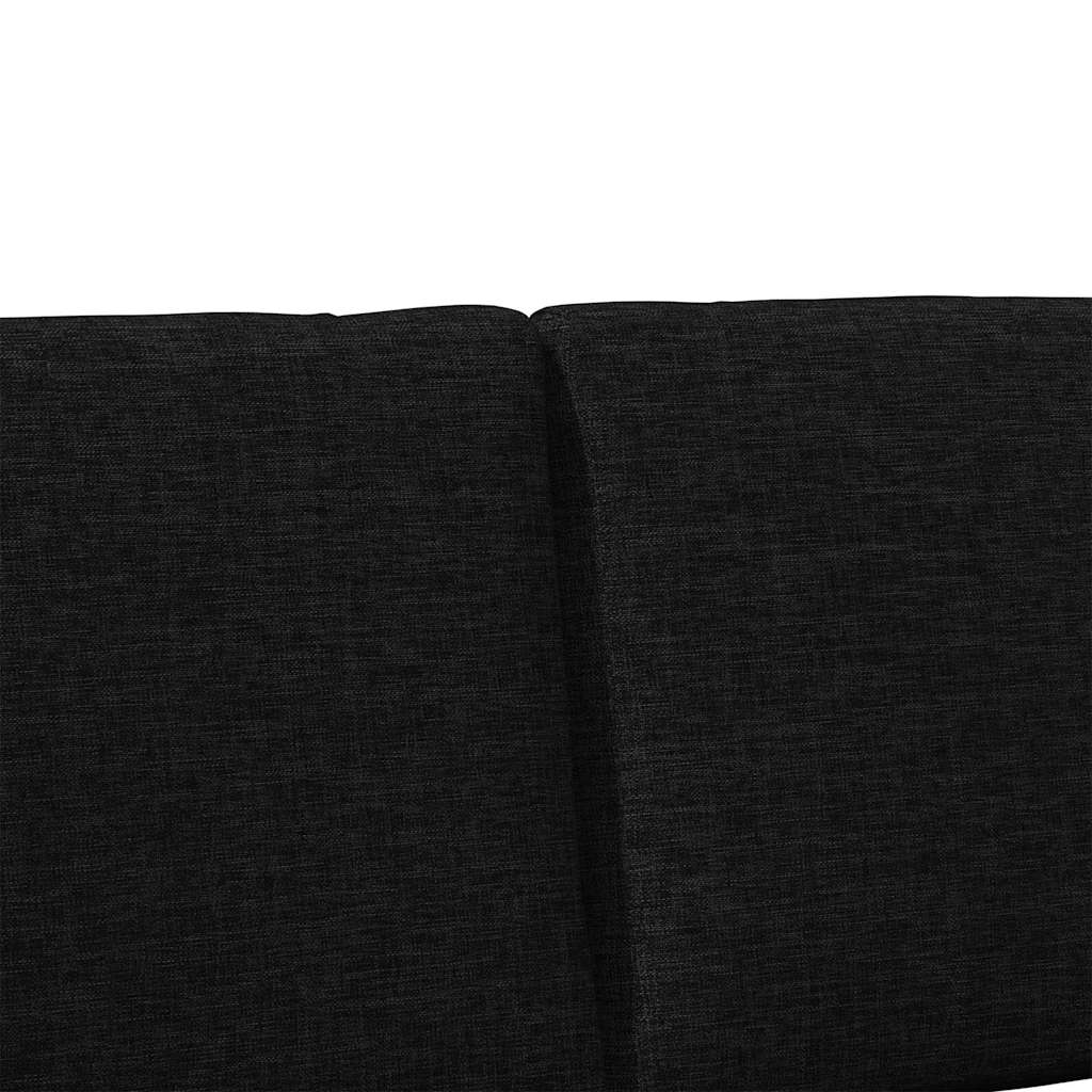 Gepolstertes Kopfteil Schwarz 200 cm Massives Kiefernholz