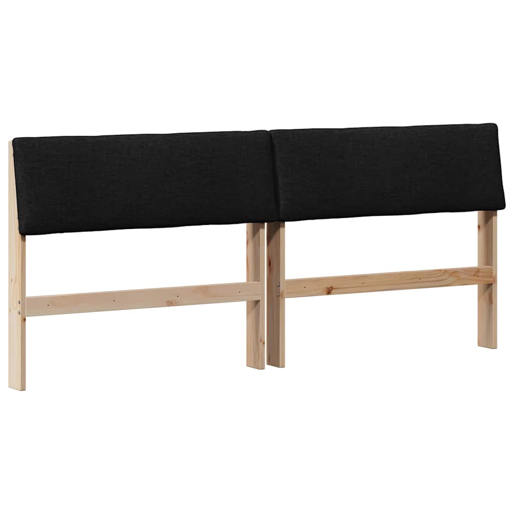 Gepolstertes Kopfteil Schwarz 200 cm Massives Kiefernholz