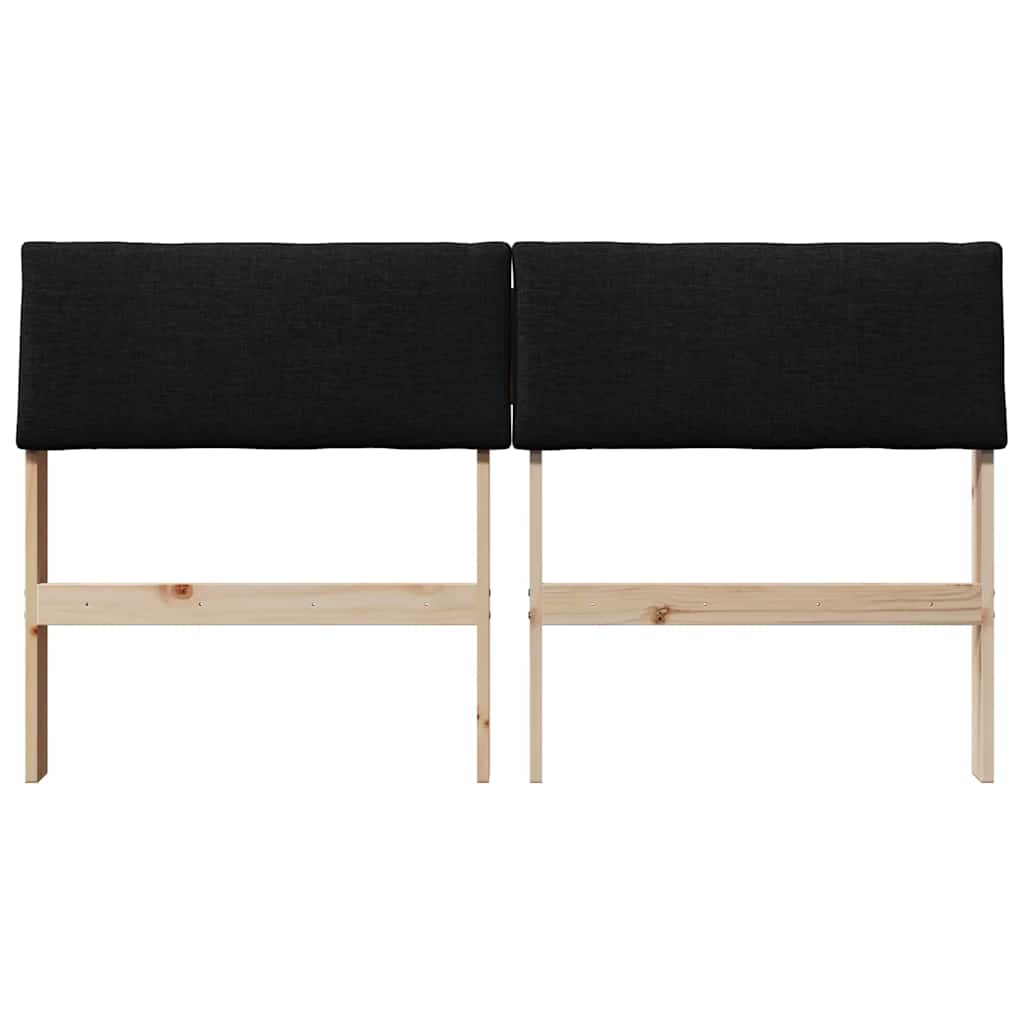 Gepolstertes Kopfteil Schwarz 160 cm Massives Kiefernholz