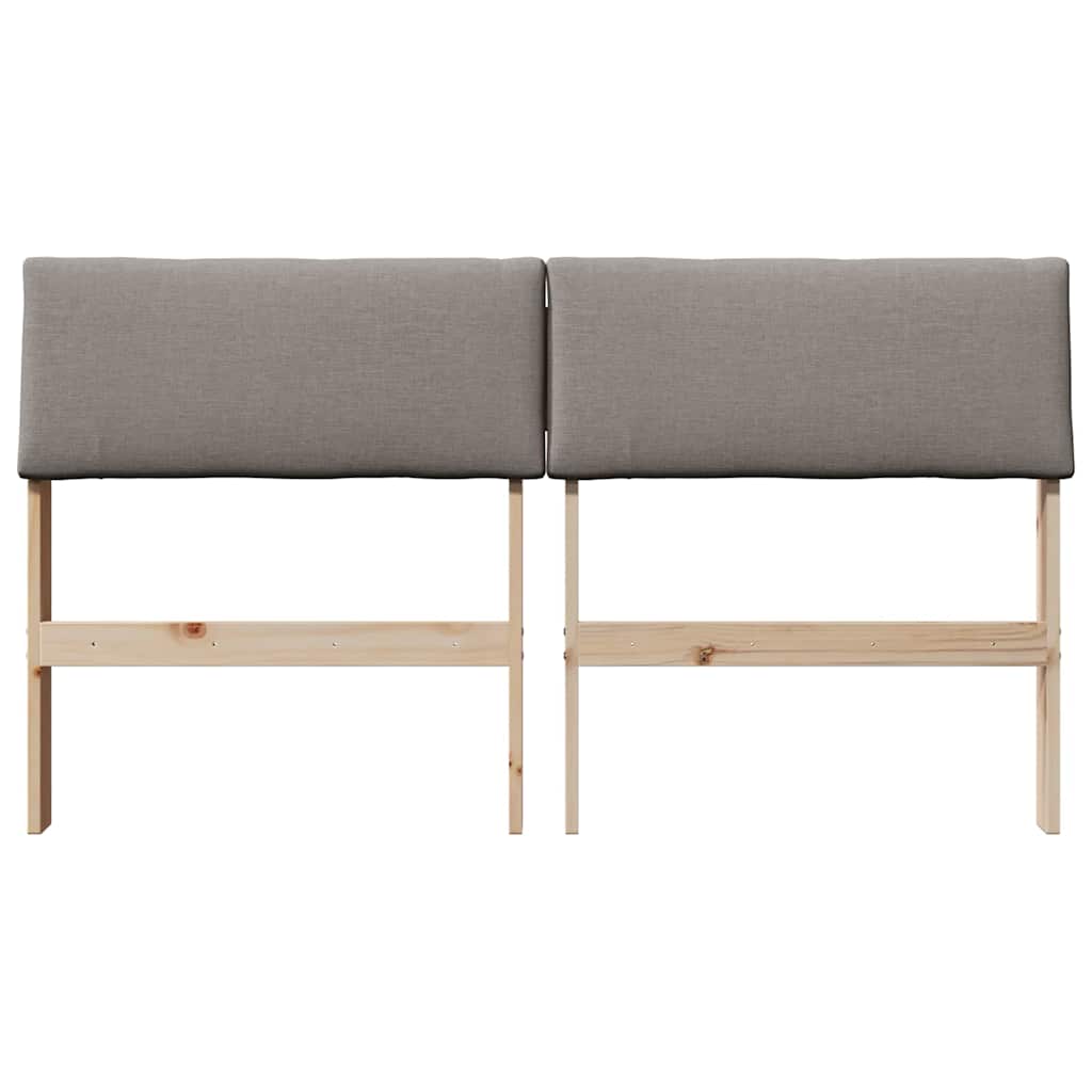 Gepolstertes Kopfteil Taupe 150 cm Massives Kiefernholz