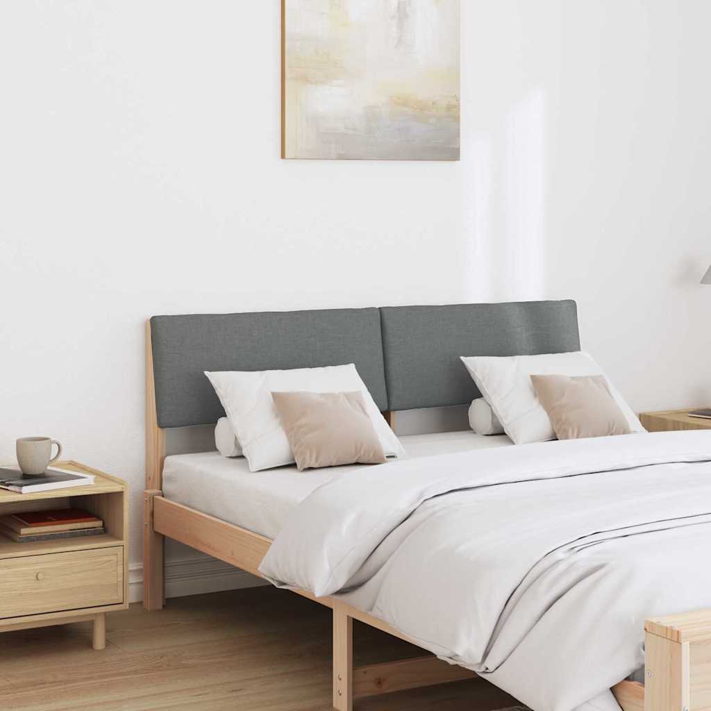 Gepolstertes Kopfteil Dunkelgrau 140 cm Massives Kiefernholz