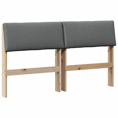 Gepolstertes Kopfteil Dunkelgrau 140 cm Massives Kiefernholz