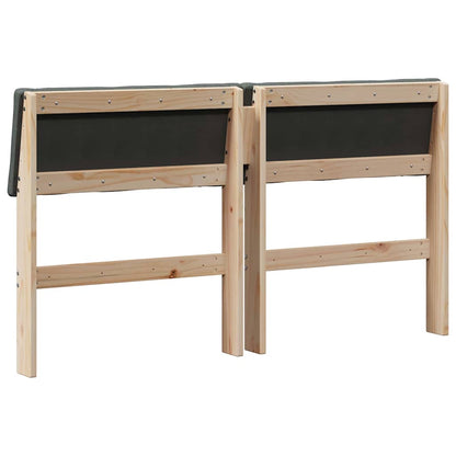 Gepolstertes Kopfteil Dunkelgrau 140 cm Massives Kiefernholz