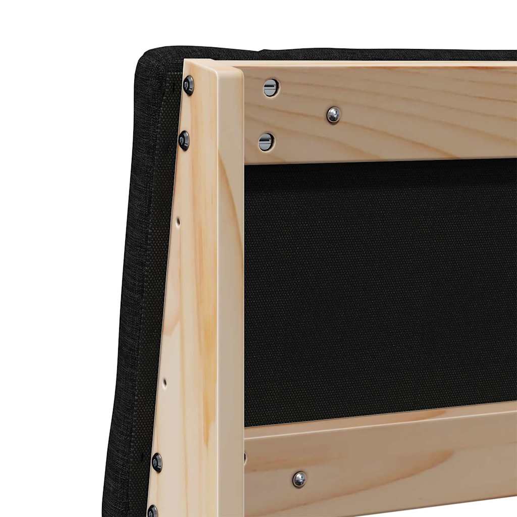 Gepolstertes Kopfteil Schwarz 140 cm Massives Kiefernholz