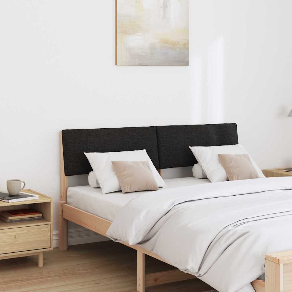 Gepolstertes Kopfteil Schwarz 140 cm Massives Kiefernholz