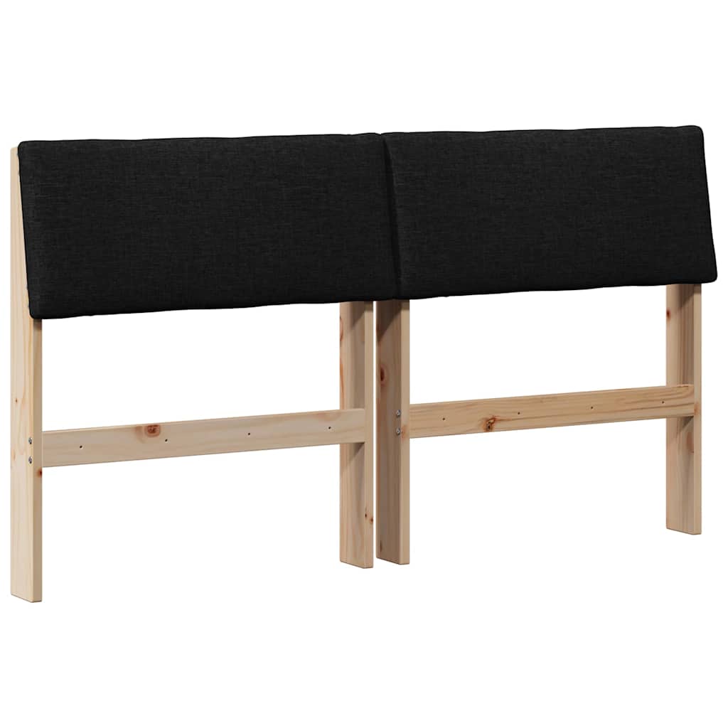 Gepolstertes Kopfteil Schwarz 140 cm Massives Kiefernholz