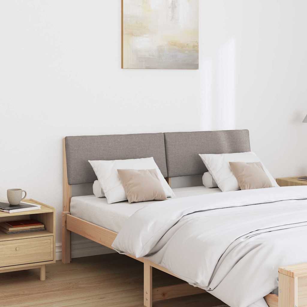 Gepolstertes Kopfteil Taupe 140 cm Massives Kiefernholz