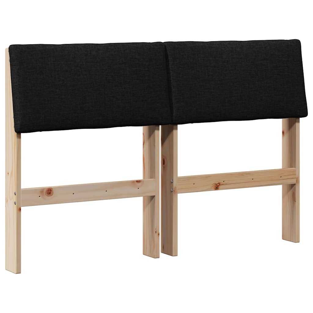Gepolstertes Kopfteil Schwarz 120 cm Massives Kiefernholz