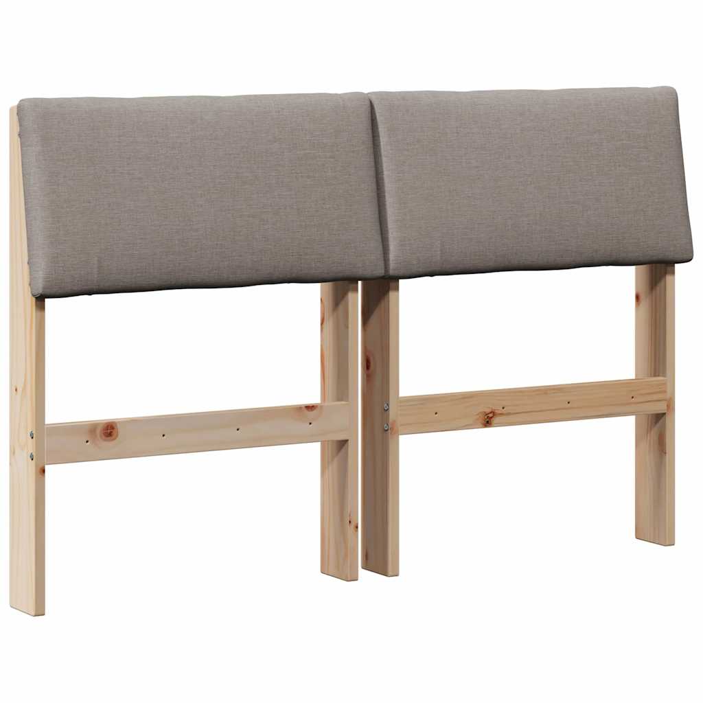 Gepolstertes Kopfteil Taupe 120 cm Massives Kiefernholz