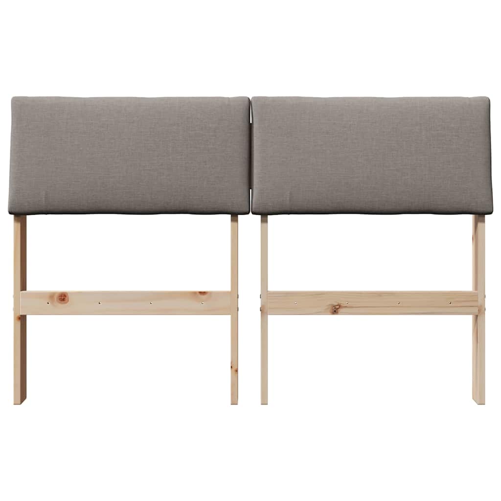 Gepolstertes Kopfteil Taupe 120 cm Massives Kiefernholz
