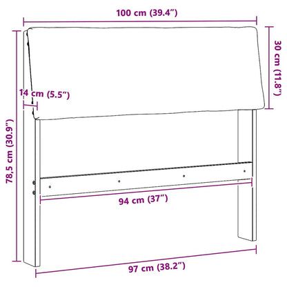 Gepolstertes Kopfteil Taupe 100 cm Massives Kiefernholz