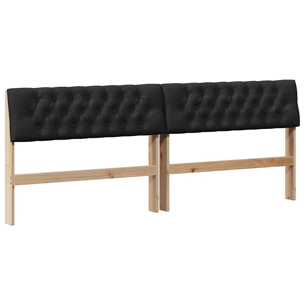 Gepolstertes Kopfteil Schwarz 200 cm Massives Kiefernholz