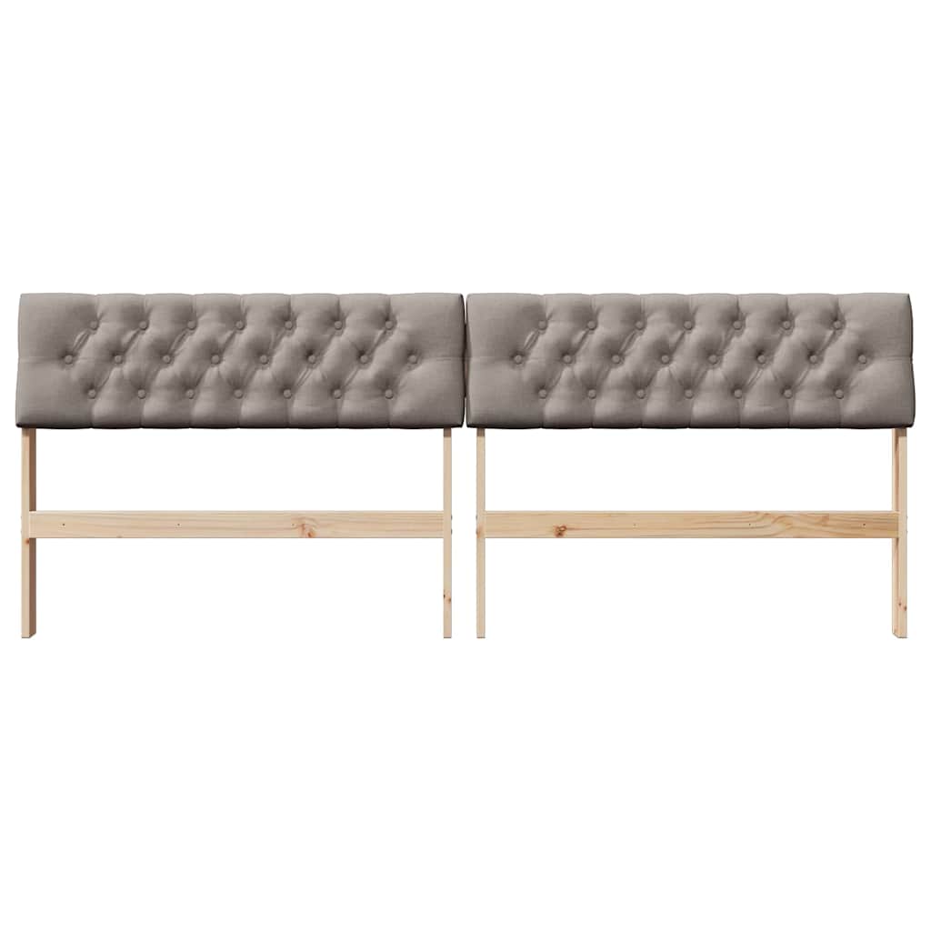 Gepolstertes Kopfteil Taupe 200 cm Massives Kiefernholz