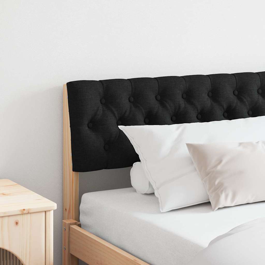 Gepolstertes Kopfteil Schwarz 180 cm Massives Kiefernholz