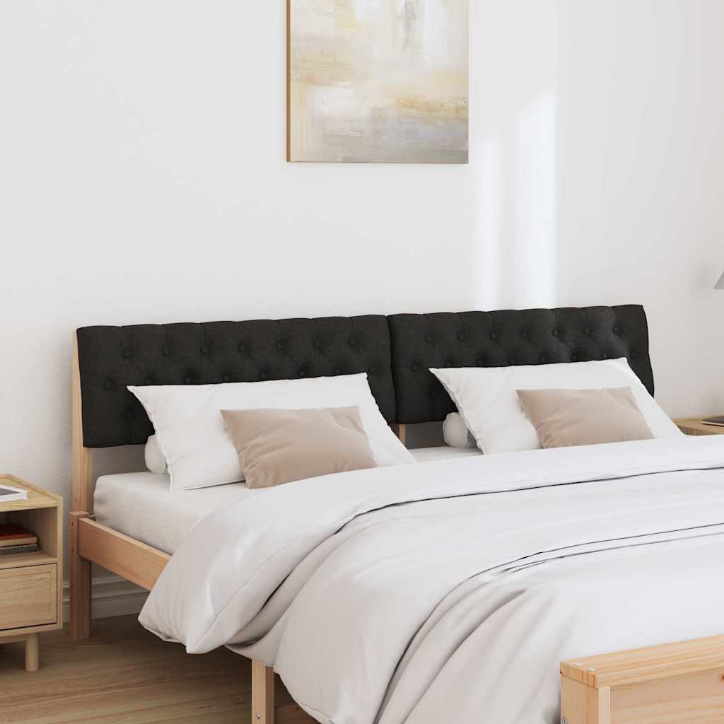 Gepolstertes Kopfteil Schwarz 180 cm Massives Kiefernholz